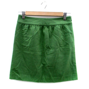  Iena IENA trapezoid skirt mini height wool 38 green green /HO5 lady's 