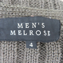 メンズメルローズ MEN'S MELROSE ニット セーター 長袖 Vネック 無地 ウール 4 カーキ /YK29 メンズ_画像4