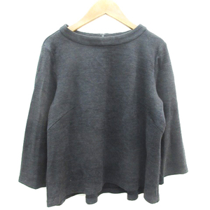  Untitled UNTITLED cut and sewn 7 minute sleeve round neck wool 2 dark gray /YM38 lady's 