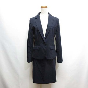 パーフェクトスーツファクトリー Perfect Suit FActory 薄手 ジャケット スカート スーツ セットアップ 11/9 ネイビー 春夏用 レディース