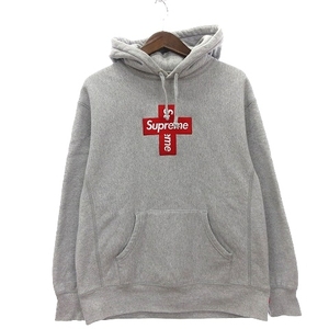 シュプリーム SUPREME 20AW Cross Box Logo Hooded Sweatshirt クロスボックスロゴ パーカー フーディ スウェット 裏起毛 灰色 グレー S メ