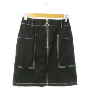  Olive des Olive OLIVE des OLIVE skirt tight Mini Work casual cotton stitch M black black /AO24 * lady's 