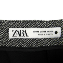 ザラ ZARA フレアスカート マキシ丈 ロング丈 ヘリンボーン柄 ウール混 M 黒 ブラック /SM26 レディース_画像4