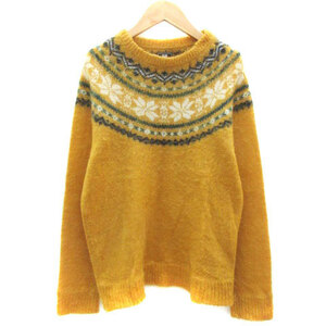 Beams Heart BEAMS HEART вязаный свитер длинный рукав раунд шея nordic рисунок moheya.S желтый желтый цвет /YM29 женский 