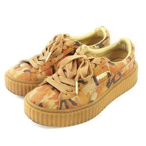  Puma PUMA x FENTY BY RIHANNA SUEDE CREEPER fender ti rear -na sneakers camouflage 362341-01 orange 22.5 US6 lady's 