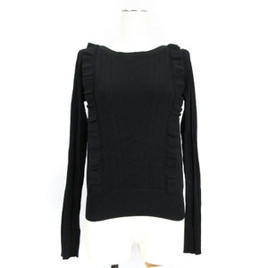  See by Chloe SEE BY CHLOE rib knitted long sleeve frill cut and sewn black M 231013E lady's 