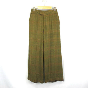 ミュラー オブ ヨシオクボ muller of yoshiokubo casa tuck wide pants グレンチェック タック ワイド パンツ 黄土色系 38 レディース