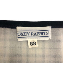 フォクシー FOXEY RABBITS ワンピース クルーネック チェック ベロア 七分袖 ひざ丈 38 黒 ブラック 白 ホワイト レディース_画像3