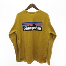 パタゴニア Patagonia 21AW Tシャツ カットソー 長袖 ロンT ロゴ バックプリント 38518FA21 マスタード M メンズ_画像2