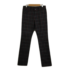  M ke- Michel Klein Homme MK MICHEL KLEIN HOMME pants strut long check 46 black tea black Brown men's 