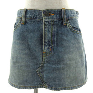  X-girl x-girl skirt Denim pcs shape mini height used processing star pocket cotton blue blue 1 lady's 