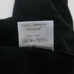 ディオールオム Dior HOMME 美品 05AW エディ期 ダメージ加工 ニット クルーネック セーター 長袖 ウール 黒 ブラック S メンズの画像5