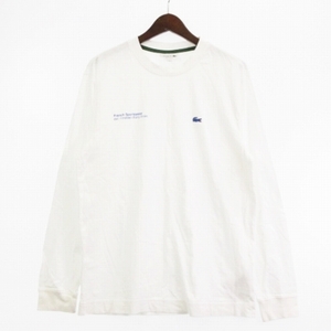 ラコステ LACOSTE プリント 長袖 Tシャツ カットソー ロゴ刺繍 コットン 白 ホワイト M トップス ■ECS メンズ