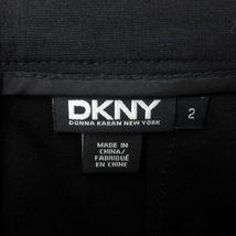 ダナキャランニューヨーク DKNY タイトスカート ミモレ丈 切替 ゴートレザー 2 黒 ブラック カーキ /YS11 レディース_画像6