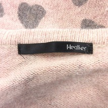 ヘザー Heather チュニック ニット Uネック ハート柄 レオパード ヒョウ柄 ウール アンゴラ混 長袖 F ベージュ /AU レディース_画像5