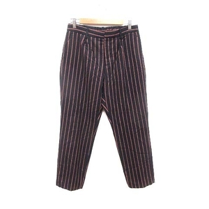  Ined INED tapered pants wide stripe wool 15 navy blue navy red red /YK lady's 