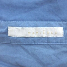 マティエ MATIERES スキッパーカラーシャツ プルオーバー 七分袖 フレア 青 ブルー /CT ■MO レディース_画像5