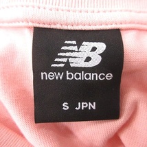 ニューバランス NEW BALANCE Tシャツ カットソー ワンポイント 半袖 S ピンク グレー /MS メンズ_画像5