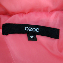 オゾック OZOC ダウンジャケット ミドル丈 フード付き 無地 ファー ジップアップ 40 ピンク /SY12 ■MO レディース_画像3