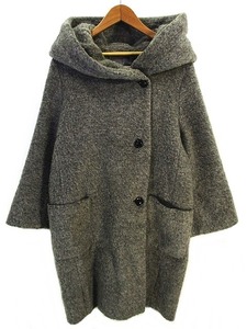  Rope ROPE wool . oversize f-ti- coat gray size 36 lady's 