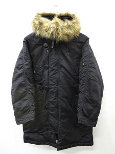 アルファ ALPHA N-3B フライトジャケット 黒 M 20094-201 中綿入り ALPHA INDUSTRIES ブラック メンズ