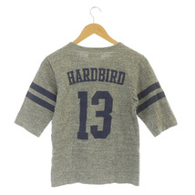 ハードバード HARDBIRD Tシャツ 五分袖 プリント クルーネック コットン 36 グレー /MY ■GY03 メンズ_画像2