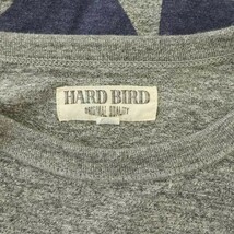 ハードバード HARDBIRD Tシャツ 五分袖 プリント クルーネック コットン 36 グレー /MY ■GY03 メンズ_画像3