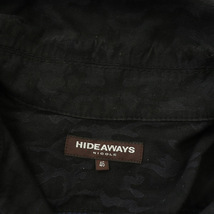 ハイダウェイ ニコル HIDEAWAYS シャツジャケット 長袖 ミリタリー 迷彩柄 カモフラ コットン 46 黒 ブラック /MY ■GY01 メンズ_画像3