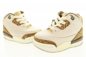 未使用品 ナイキ NIKE JORDAN 3 RETRO TD LT OREWOOD BROWN 2023 8cm 2c DM0968-102 ジョーダン III レトロ トドラー オールウッド ブラウ