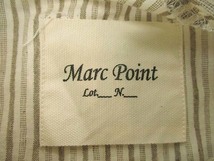 マークポイント MARC POINT バンドカラーシャツ ストライプ カットオフ イタリア製 ベージュ 44 メンズ_画像3