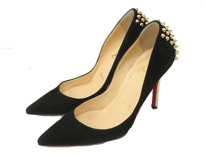 クリスチャンルブタン Christian louboutin ZAPPA 100 SUEDE SPECCHIO HEEL ポインテッドトゥ スタッズ パンプス 36