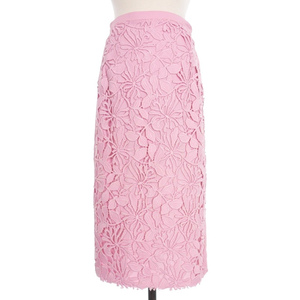 nmero Vent u-noN°21 race embroidery tight skirt side slit bottoms 38 pink 20S-C022-5262 lady's 