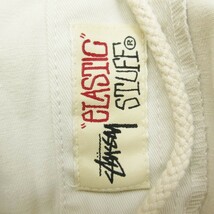 美品 ステューシー STUSSY ELASTIC STUFF ショーツ ショート ハーフ パンツ イージーウエスト コットン ツイル ロゴ タグ ライトグレー_画像7