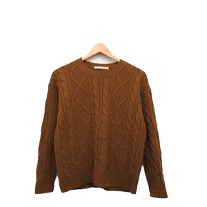 Kei Be efKBF Urban Research вязаный свитер длинный рукав кабель плетеный 1 Brown чай /KT32 женский 