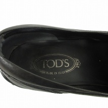 トッズ TOD'S レザー ドライビング シューズ 靴 オペラシューズ ローファー モカシン ロゴ 7.5 26.5cm 黒 ブラック メンズ_画像9