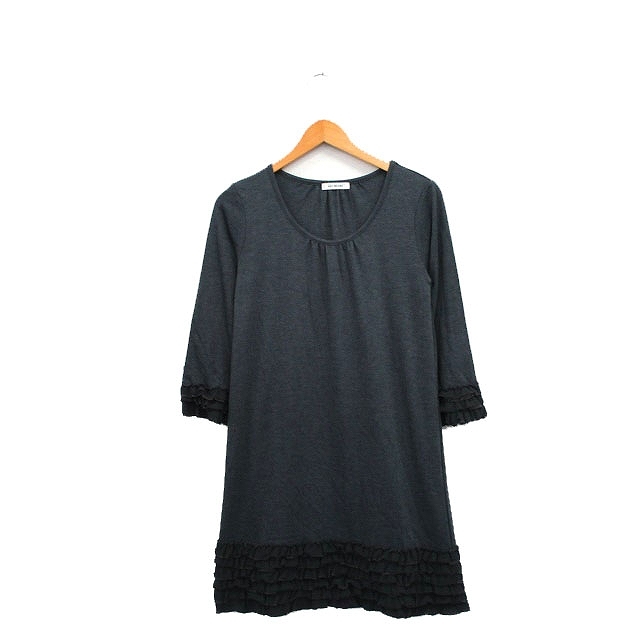 レイビームス Ray Beams ワンピース 七分袖 ミニ レース フリル シン