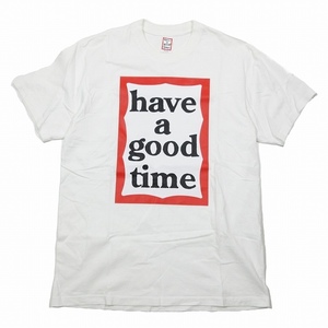 ハブアグッドタイム　have a good time Tシャツ 半袖 クルーネック フロント プリント ロゴ カットソー M 白 ホワイト/9 メンズ レディース