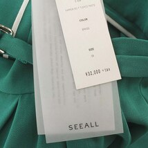 未使用品 シーオール SEEALL 2020 ワイドパンツ タック ベルト 38 M グリーン 緑 /☆G ■GY21 レディース_画像4