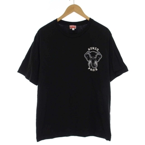 ケンゾー KENZO 23SS エレファントプリント Tシャツ カットソー クルーネック 半袖 L 黒 ブラック /DK メンズ