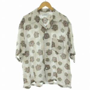 未使用品 アンユーズド UNUSED タグ付き Short-sleeve emblem pattern shirt オープンカラーシャツ 総柄 US2339-C001s3 半袖 3 L グレー