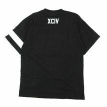 GCDS ジーシーディーエス ロゴ プリント Tシャツ カットソー 袖ライン 半袖 丸首 黒 ブラック XS メンズ_画像2