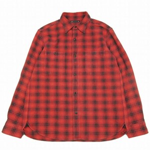 美品 22AW マインデニム MINEDENIM V.Check Flannel Work SH オンブレ チェック フランネル ワーク シャツ 長袖 製品洗い