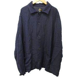 ニードルス ニードルズ Needles 美品 近年モデル NS192 L/S CABANA SHIRT カバナシャツ ジャケット オープンカラー 長袖 千鳥格子柄 総柄 L