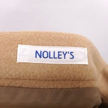 ノーリーズ Nolley's フレア スカート 膝下 メルトン 無地 シンプル ウール 毛 36 ライトブラウン 茶 /HT10 レディース_画像3