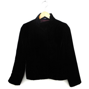  Rope ROPE jacket outer velour ratio wing tailoring stand-up collar cropped pants total lining black black /NT28 lady's 