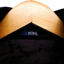 ロペ ROPE ジャケット アウター ベロア 比翼仕立て スタンドカラー クロップド 総裏地 黒 ブラック /NT28 レディース_画像3