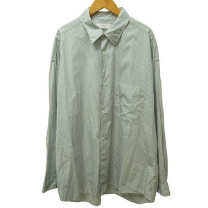 グラフペーパー Graphpaper 美品 近年モデル Broad Stripe L/S Oversized Regular Collar Shirt ストライプシャツ GM231-50216B 長袖 F