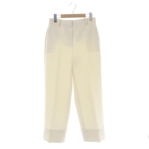 セオリー theory BISTRETCH DOUBLE 3 WIDE CUFF PANTS セミワイドパンツ クロップド ストレッチ 0 オフホワイト /ES ■OS レディース