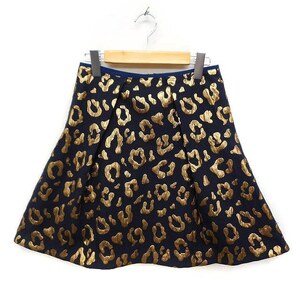 do Lee scene dolly-sean tuck flair skirt Mini leopard print Leopard pattern 1 navy navy blue /FT2 lady's 