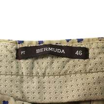ピーティーゼロウーノ PT01 バミューダ BERMUDA ショートパンツ ハーフパンツ ボタンフライ クローバー柄 46 ベージュ_画像3